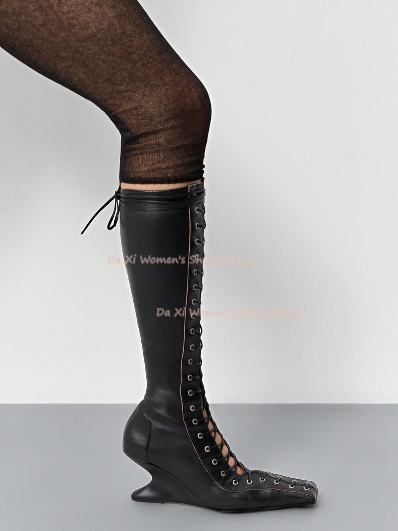 Square Toe Wedge Heel Instep C - Women'S Fashion Knee High Boots review and price