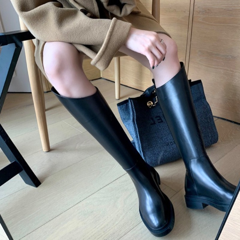 Black 3CM Irregular Bevel Mout - Women'S Fashion Knee High Boots review and price